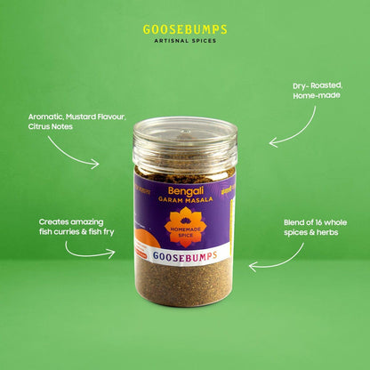 Goosebumps Bengali Garam Masala |100% Natural Ingredients | Artisanal & Authentic | Vegan Spice | No Bulking Agent, artifical colours or preservatives used | 90 GMS