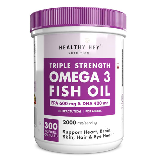 HealthyHey Sports Omega 3 Fish Oil | Omega 3 Fish Oil Capsules For Women and Men