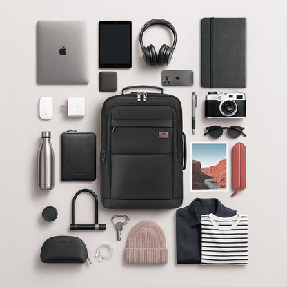 VIP Legacy 17 Inch Convertible Laptop Backpack 30L + 5L Expandable | Water-Resistant with USB Charging Port | Padded Laptop Sleeve, 3 Compartments | Office & Travel Backpack for Men & Women (Black)