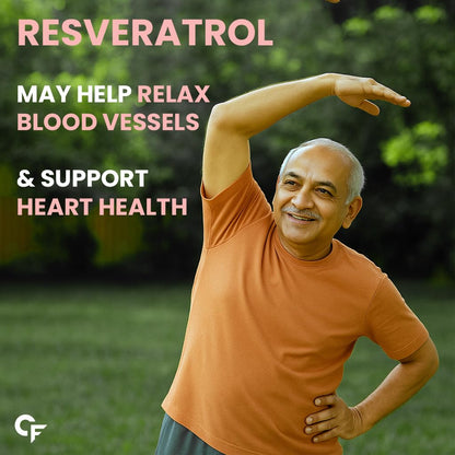 Carbamide Forte Resveratrol 250mg with Grape Seed Extract | Pharma Grade Resveratrol Supplements for Max Absorption - 60 Veg Capsules