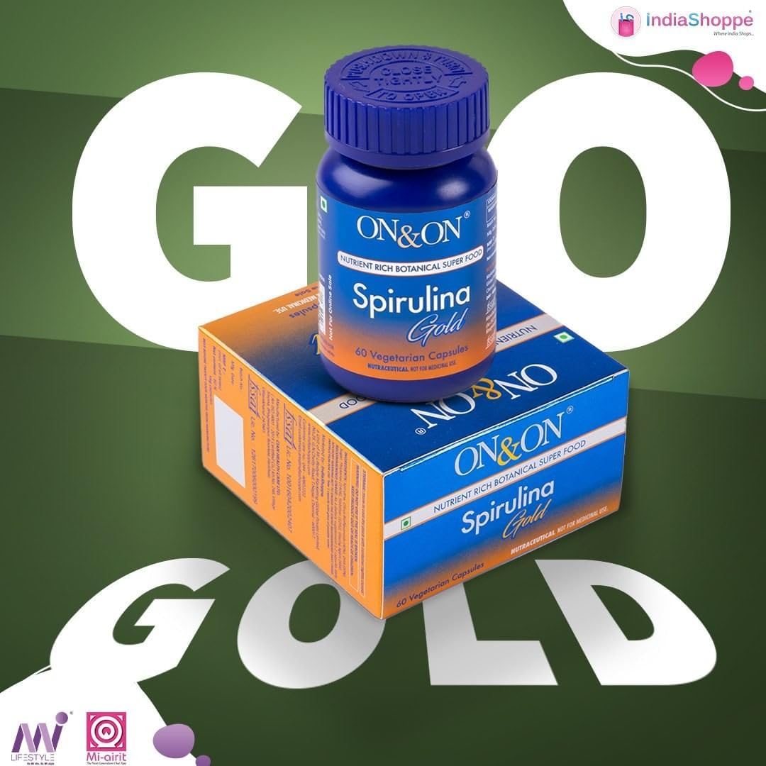 On n On Spirulina Gold 60 Vegetarian Capsules, Elements Wellbeing Spirulina Gold 60 Vegetarian Capsules