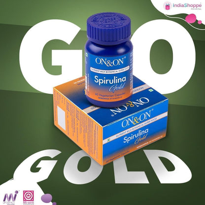 On n On Spirulina Gold 60 Vegetarian Capsules, Elements Wellbeing Spirulina Gold 60 Vegetarian Capsules