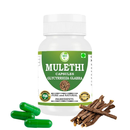 Morsan Healthcare MULETHI Capsules – 60 Veg Capsules | Pure Licorice Root Extract (Glycyrrhiza Glabra) | Natural Herbal Supplement | Ayurvedic Wellness Support | Pack of 1