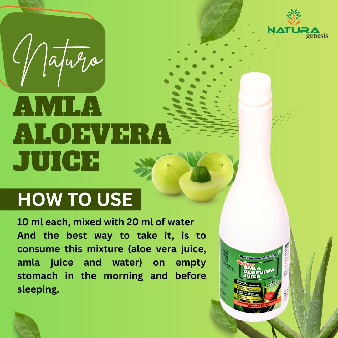 MEDIWIN LABORATORIES Aloe Vera Amla Syrup – Cold‑Pressed Herbal Juice for Detox, Digestion, Skin Glow & Hair Health | No Added Sugar, GMP & FSSAI Certified, 500 ml Bottle
