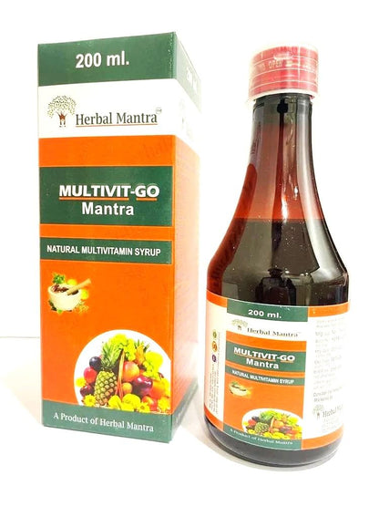 MULTIVI-GO Mantra – Herbal Multivitamin Syrup for Energy, Immunity & Overall Wellness (200ml)