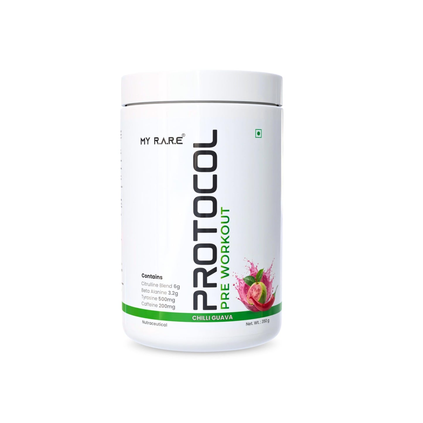 My Rare Protocol Pre-workout [25 Servings, Chilli Guava Flavour] | Boost Energy, Sharp Focus, Peak Pump | Pre-workout Supplement for Athelete's - 350g