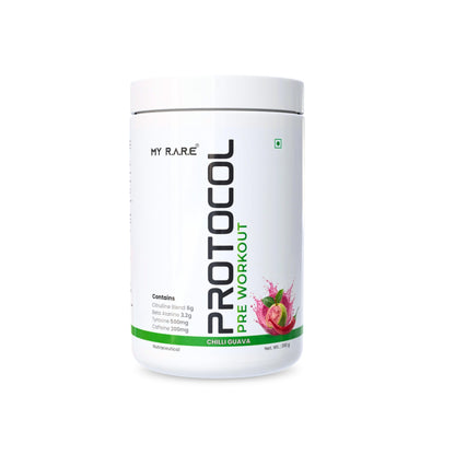 My Rare Protocol Pre-workout [25 Servings, Chilli Guava Flavour] | Boost Energy, Sharp Focus, Peak Pump | Pre-workout Supplement for Athelete's - 350g