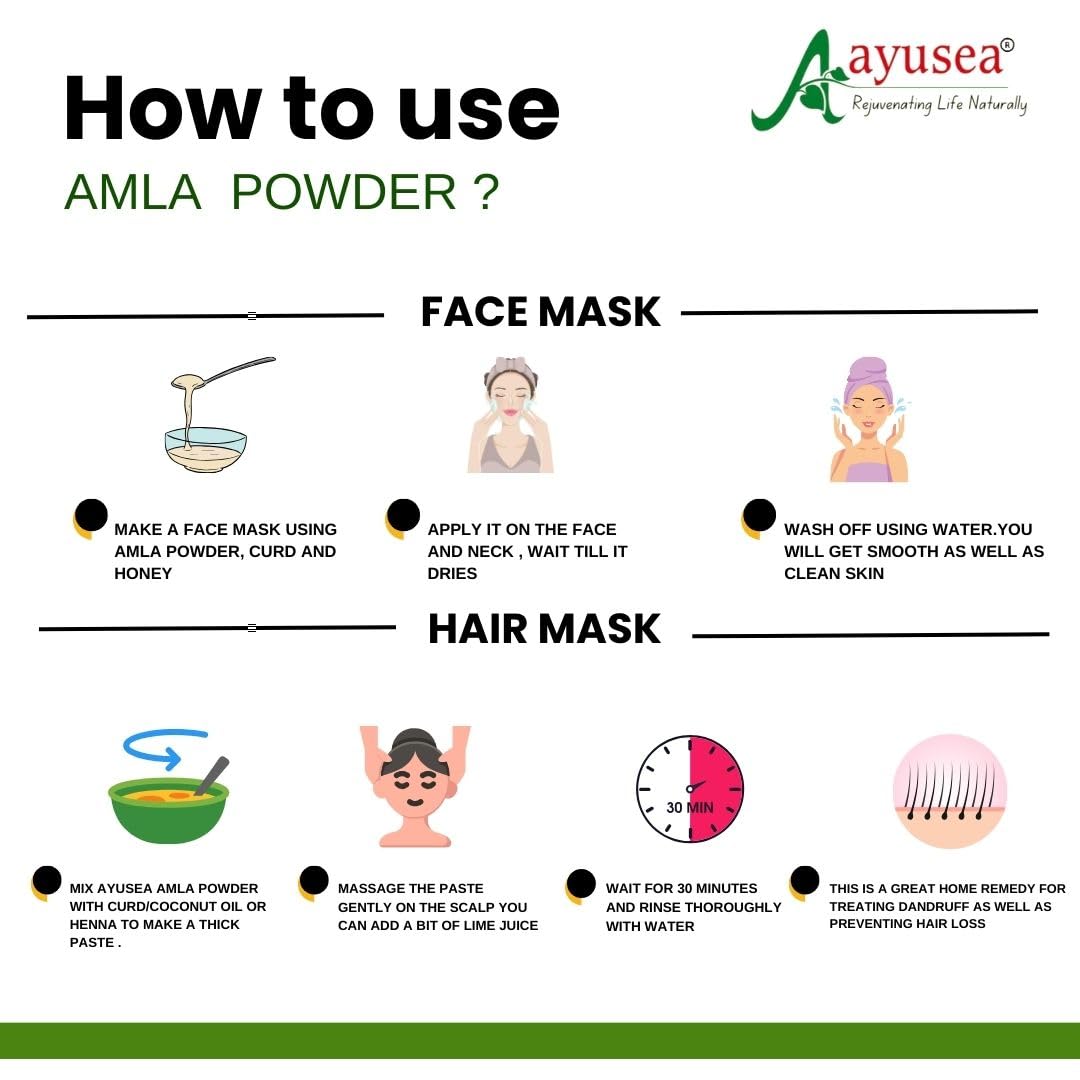 AYUSEA® Pure Amla powder, Pack of 2, 200g