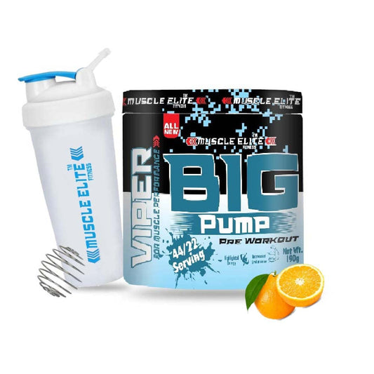 MUSCLE ELITE FITNESS Pre-Workout Supplement with Creatine Monohydrate, Citrulline, For Men & Women [44 Servings, Blueberry] Free Shaker