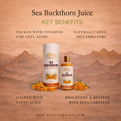Sea Buckthorn Pulp Concentrate 500ml | Cold-Pressed | Rich in Vitamin C, Omega 3, 6, 7, 9 & Antioxidants | Immunity, Skin Glow & Gut Health Support | Nutritional Supplement for Total Body Care & Wellness (Pack of 2)