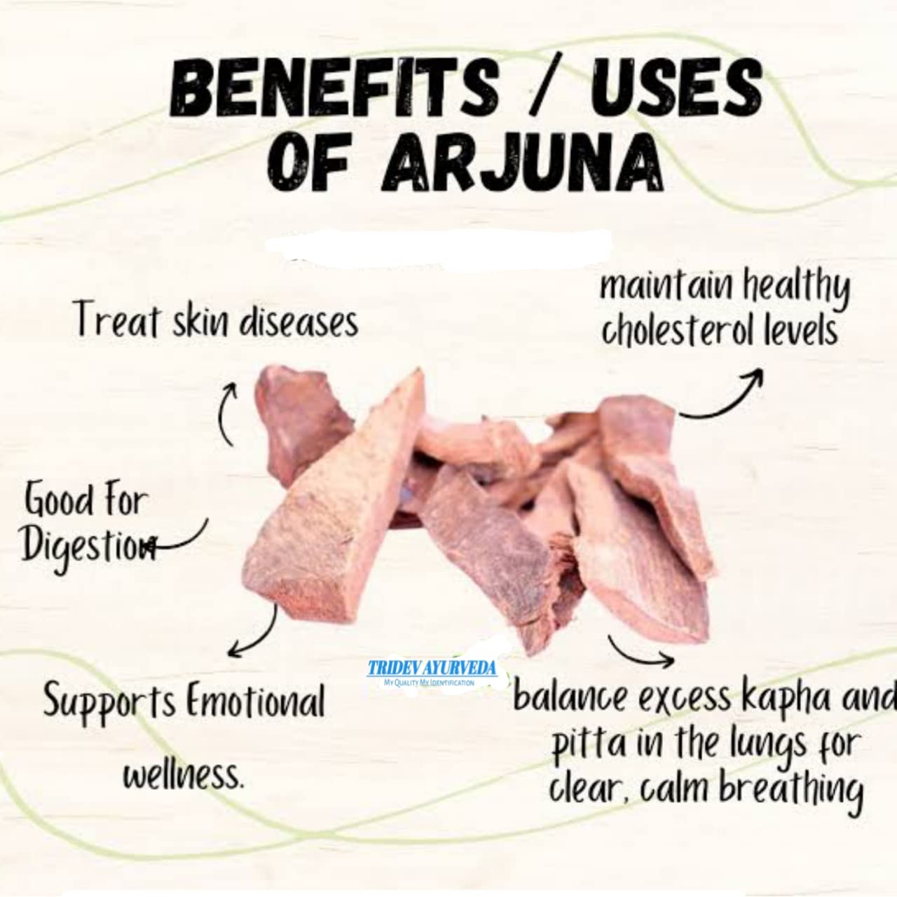 TRIDEV AYURVEDA || Arjun Bark Powder | Arjun Ki Chall For Natural Health Care (250gm)