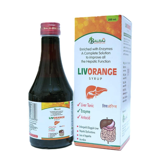 BALRAJ HEALTHCARE Livorange Ayurvedic Liver and Antigastric Syrup with Essential Herbs (200ml)