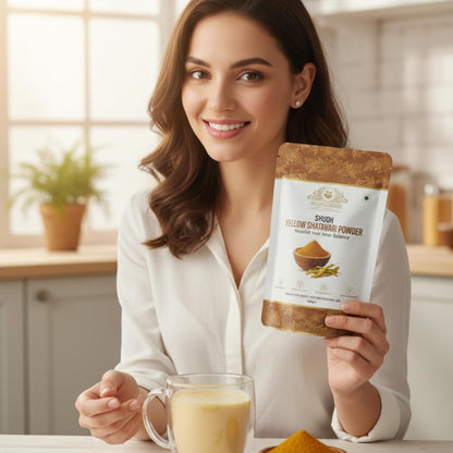Shudh Yellow Shatavari Powder 100g | 100% Pure Shatavari Root Powder | Supports Hormonal Balance & Immunity | Ayurvedic Herbal Supplement (Pack of 2)