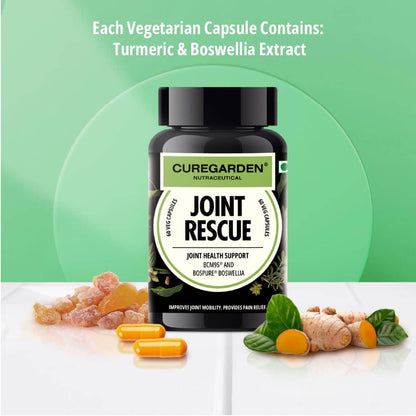 Curegarden Joint Rescue, Curcumin and Boswellia, 60 vegeterian capsules, Joint Pain Relief Supplement