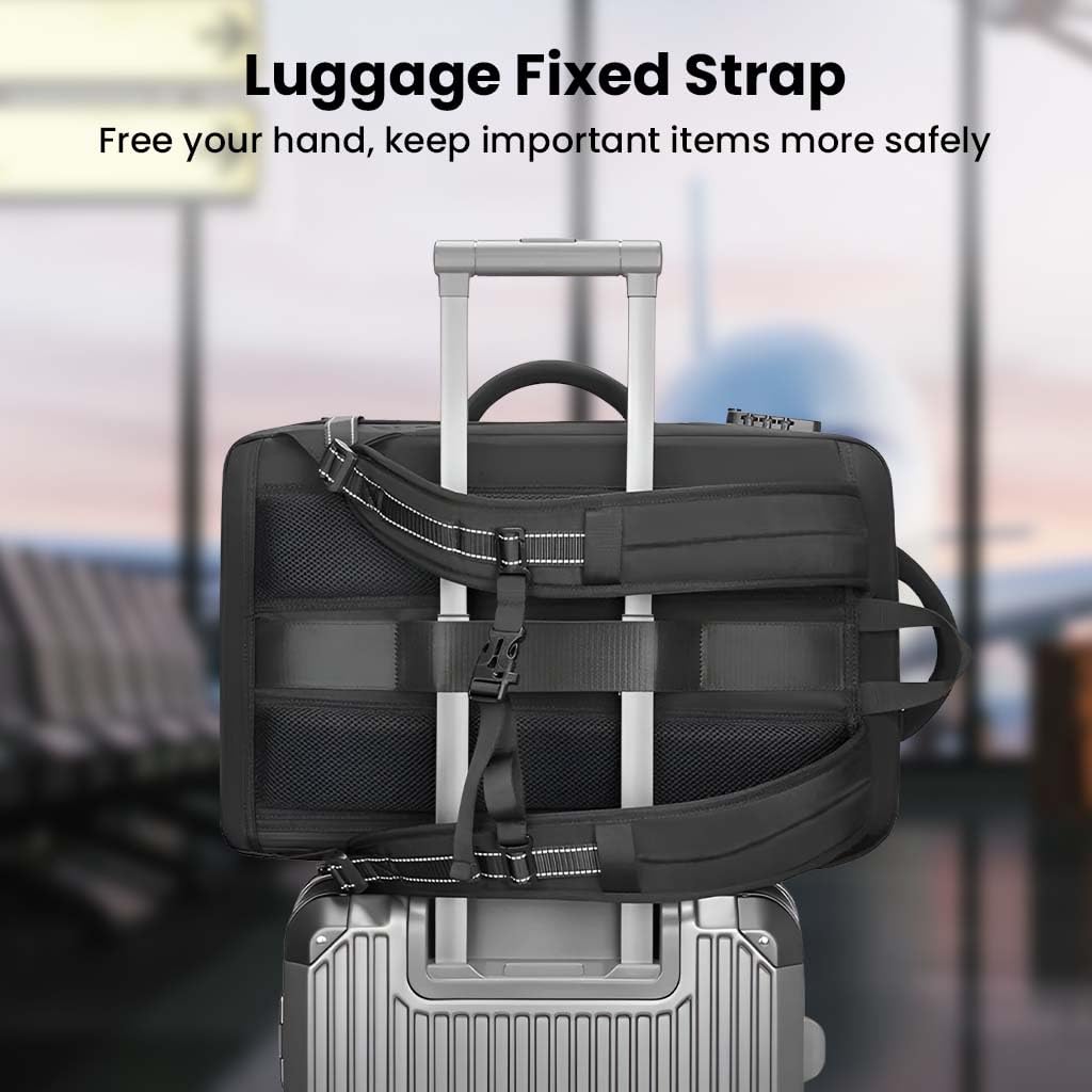 TECPHILE Vacuum Compression Backpacks Travel Bag for Men Smart Airpack 39-55L Expandable fit for 17" Laptop Bags Waterproof, Anti-Theft, TSA Lock, USB Port Carry-On Luggage for Airplane, Office
