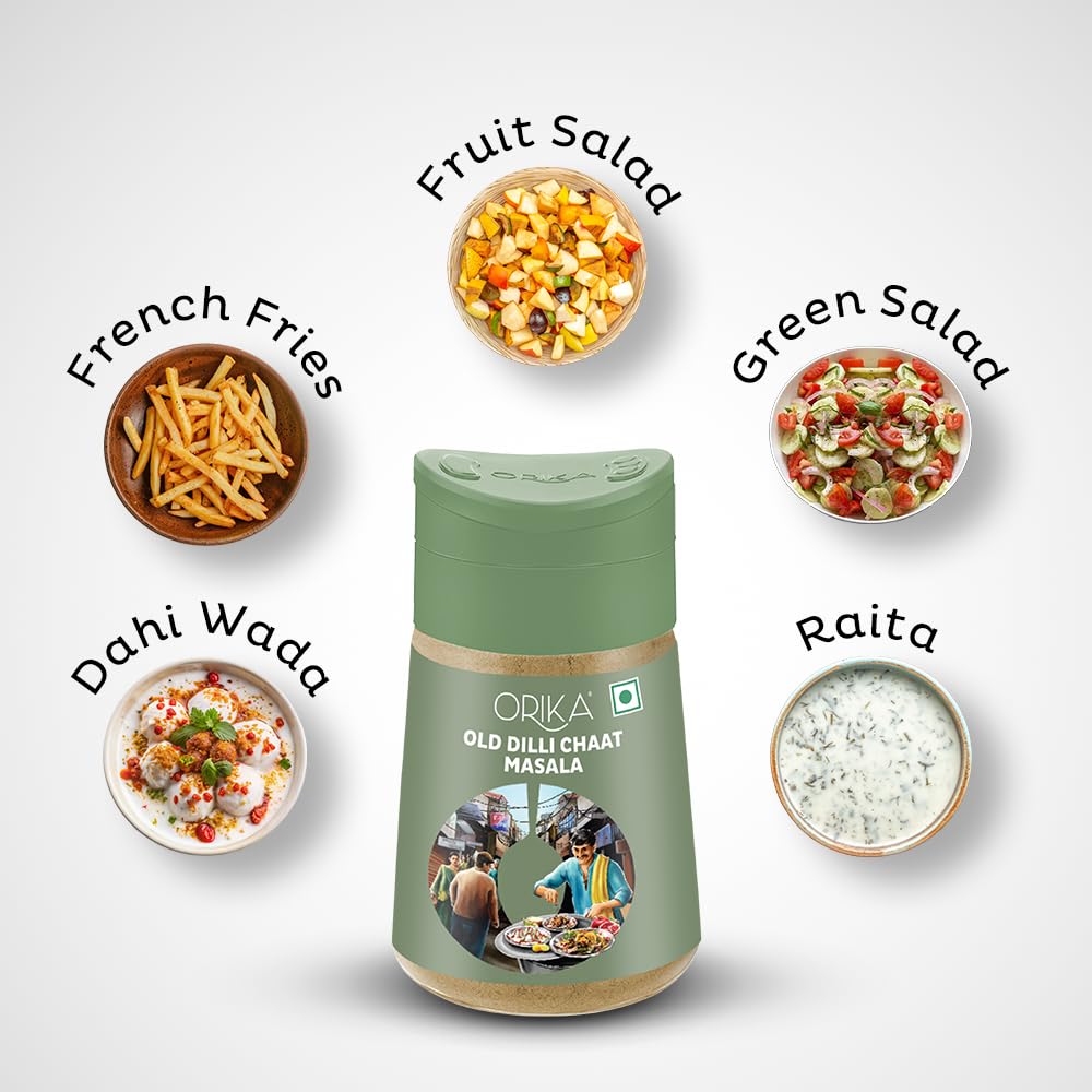 Orika Old Dilli Chat Masala - Premium Spice Blend, 100% Pure and Natural, Perfect for Flavoring Indian Snacks and Dishes, 80g