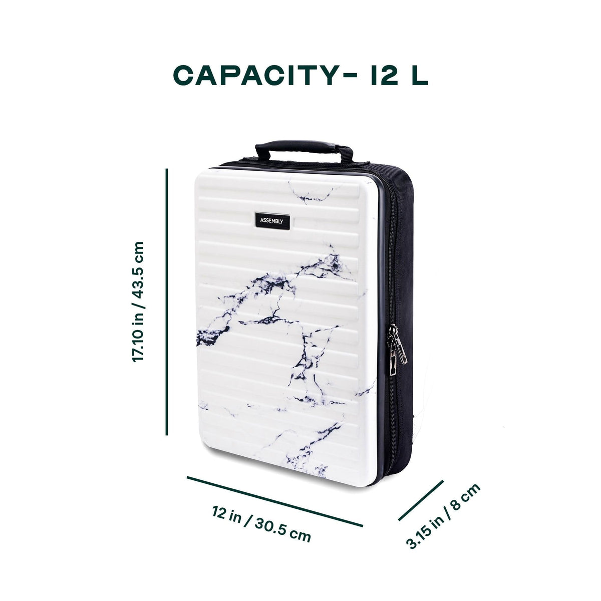 Assembly Edge Hard Shell Laptop Backpack for Men Women 15.6 Inch Rigid Polycarbonate Office Travel Bag with Breathable Back Marble