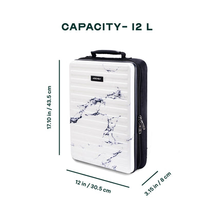 Assembly Edge Hard Shell Laptop Backpack for Men Women 15.6 Inch Rigid Polycarbonate Office Travel Bag with Breathable Back Marble