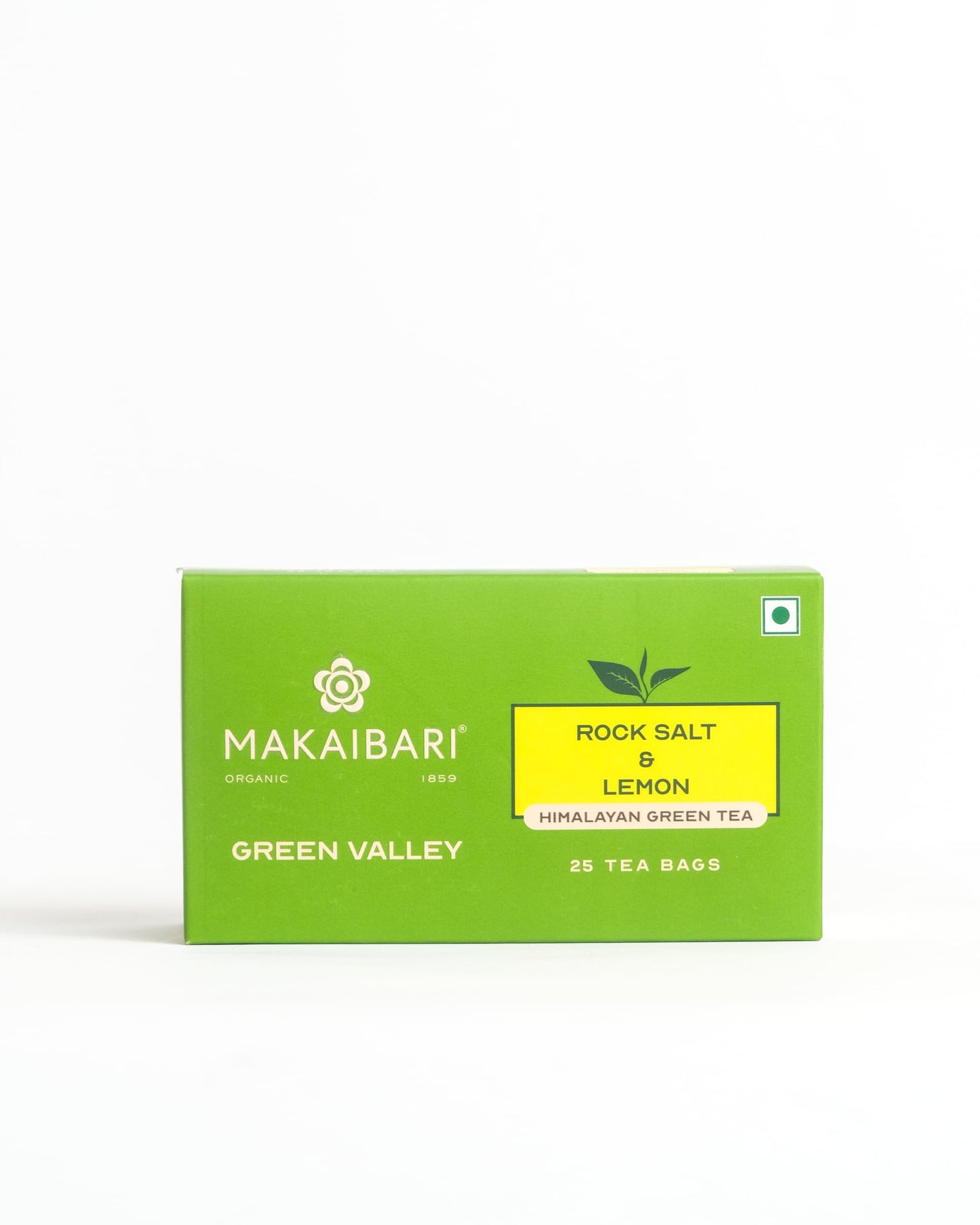 Makaibari Apoorva Green Valley Rock Salt and Lemon Darjeeling Green 25 Tea Bags | Rich in Anti-oxidants, Low -Caffeine, Made With Finest Ingredients