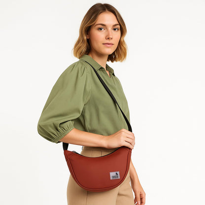 COUNSELOR Sling Bag for Women, Half Moon Sling Bag, Crossbody Bag, Side Bag for Travel, Office, College, Daily Use, Adjustable Strap, Shoulder Bag for Phone, Wallet, Keys ZUKI (Rust)