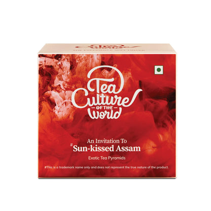Tea Culture of The World Sun-Kissed Assam Tea Teabag | Premium Whole Leaf Black Tea | Rich Malty Flavor, Robust & Fresh |16 Pyramid Tea Bags