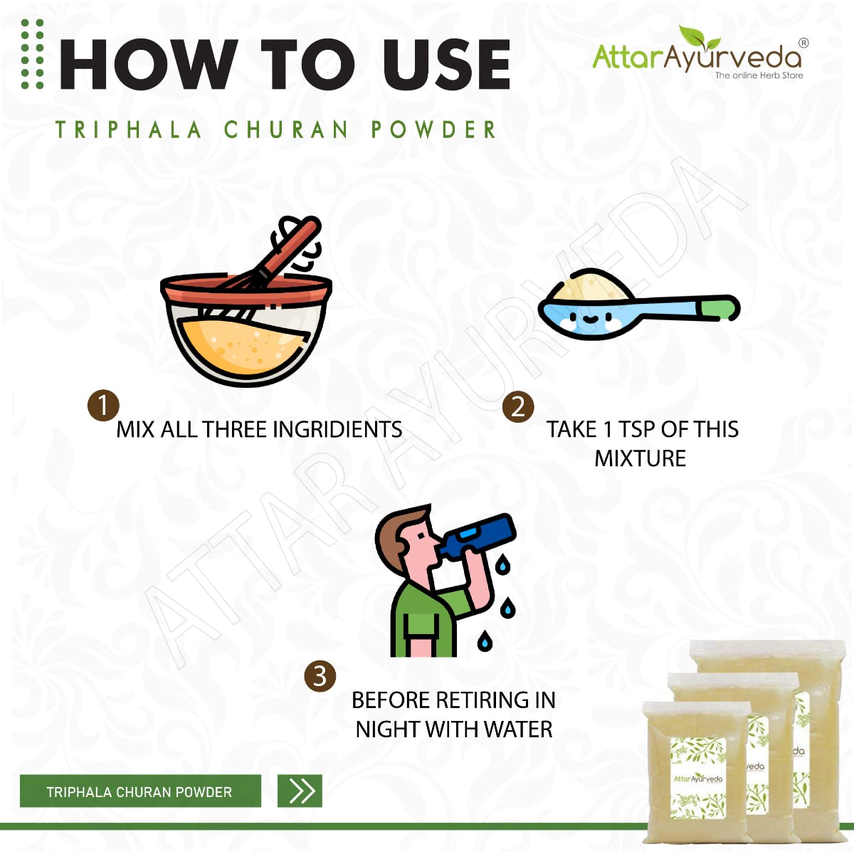 Attar Ayurveda Triphala Churan Powder (Ratio 1:2:3) - 600 grams- image 6