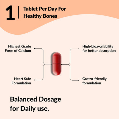 Zanskar Advanced Bone Health Tablet (60 Tablets) | Calcium, Vitamin D3, Vitamin K2, Collagen, Magnesium & Zinc (1200mg) | 100% Veg | Bone Health and Joint Support
