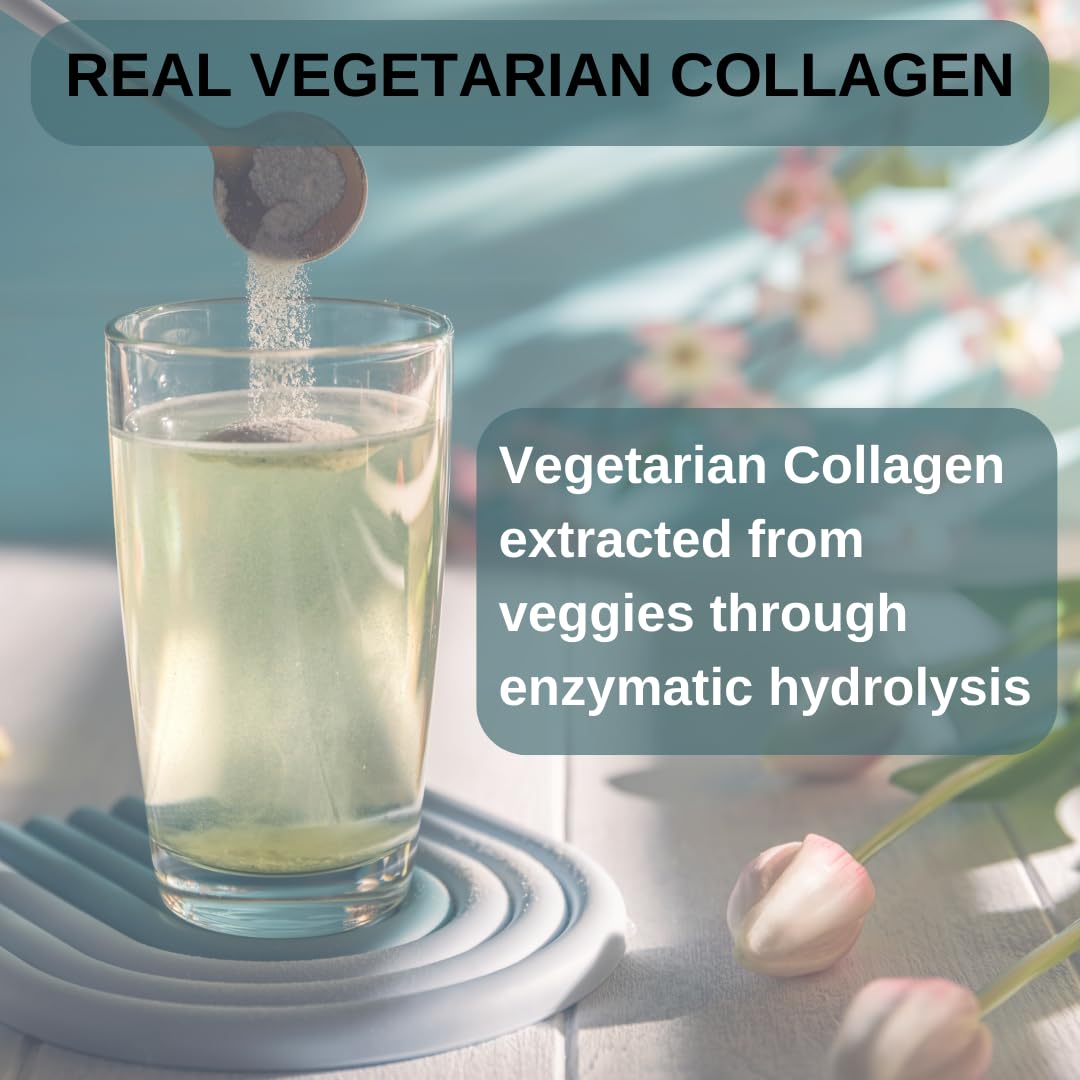 Vegetarian Collagen Peptides Powder by ElectroFizz, Natural Flavor, Supports Healthy Skin, Hair, Joints & Bones, Digestion- 150gm (Veg Collagen)