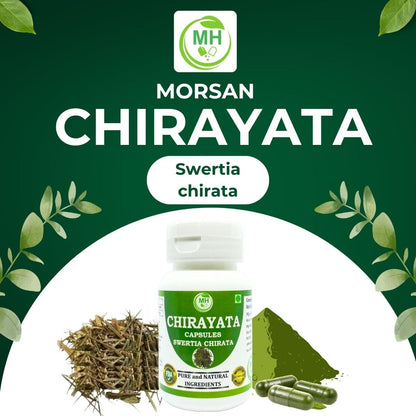 MORSAN HEALTHCARE Chirata herb capsules 500 mg – 60 Veg Capsules | Swertia Chirata Extract | Plant-Based Herbal Supplement | Vegan & Gluten-Free (PACK OF 1)