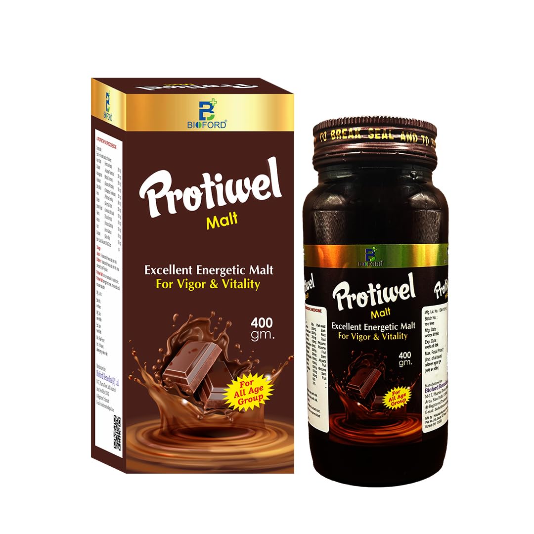 Bioford Protiwel Malt Health Drink | For Strength, Immunity and Overall Health Support | For Kids & Adults 400g (Pack of 1)