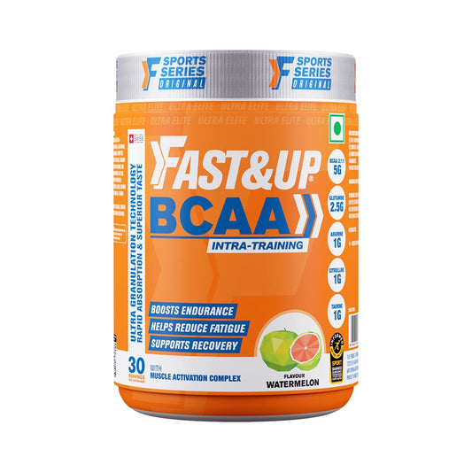 Fast&Up BCAA Advanced - 450 Gms, 30 Servings, (Watermelon Flavour) BCAA (2:1:1)