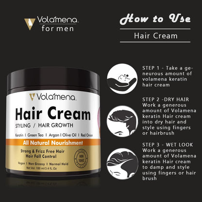 Volamena Onion & Argan Oil Hair Cream Hair Growth & hair Fall Control For Men & Women 120 ml