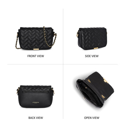 Accessorize London Women's Quinn Quilted Flap Opening Chain Sling Crossbody Bag | Ladies Purse Handbag | sling bag for woman| Ladies Gift