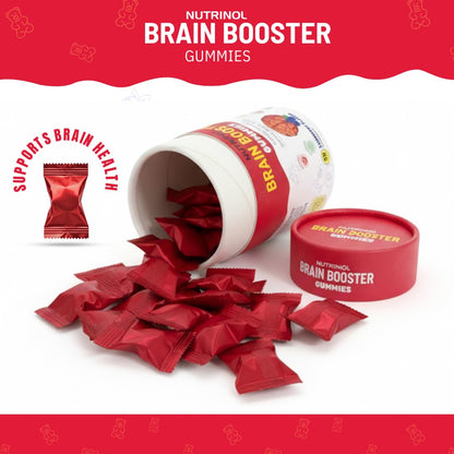 Knoll Healthcare Nutrinol Brain Booster Gummy | Boosts Memory, Focus & Concentration | Brain Fog Support | Improve Quality of Life Bacopa monneieri 60mg |Blueberry Flavour 30 Gummies (Pack of 2)