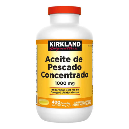 Kirkland Signature Natural Fish Oil Concentrate with Omega-3 Fatty Acids, 400 Softgels, 1000mg