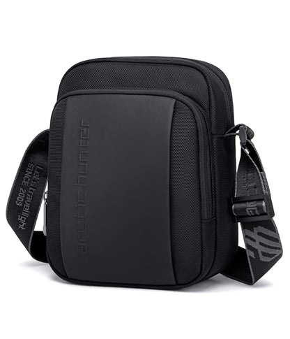 Arctic Hunter Small Sling Bag for Men Office Side Bag for 8.3" iPad Pocket A5 Size Water-resistant 1680D Polyester Messenger Shoulder Bag for Men Cross Bag for Travel Casual, Blue (Black)