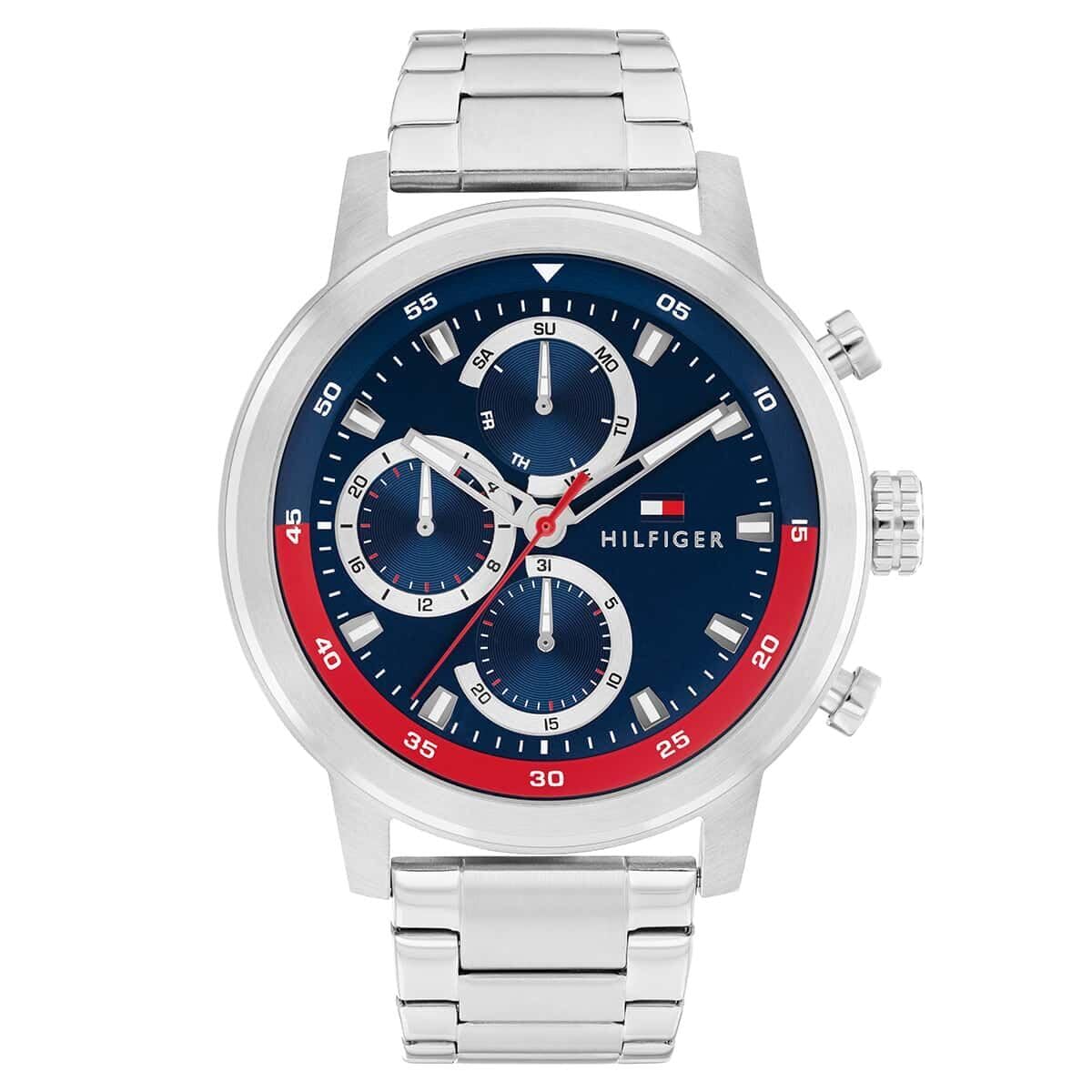 Tommy Hilfiger Rocky Quartz Analog with Blue Dial Silver Stainless Steel Strap Watch for Men - TH1792179