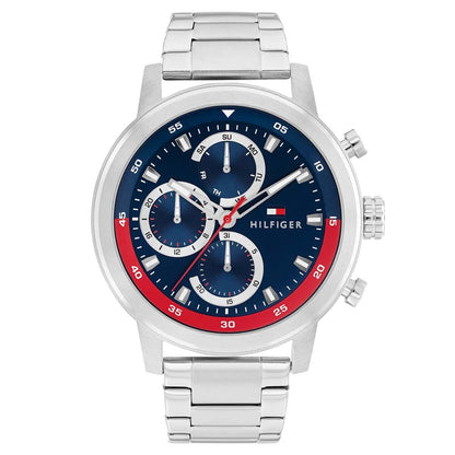 Tommy Hilfiger Rocky Quartz Analog with Blue Dial Silver Stainless Steel Strap Watch for Men - TH1792179