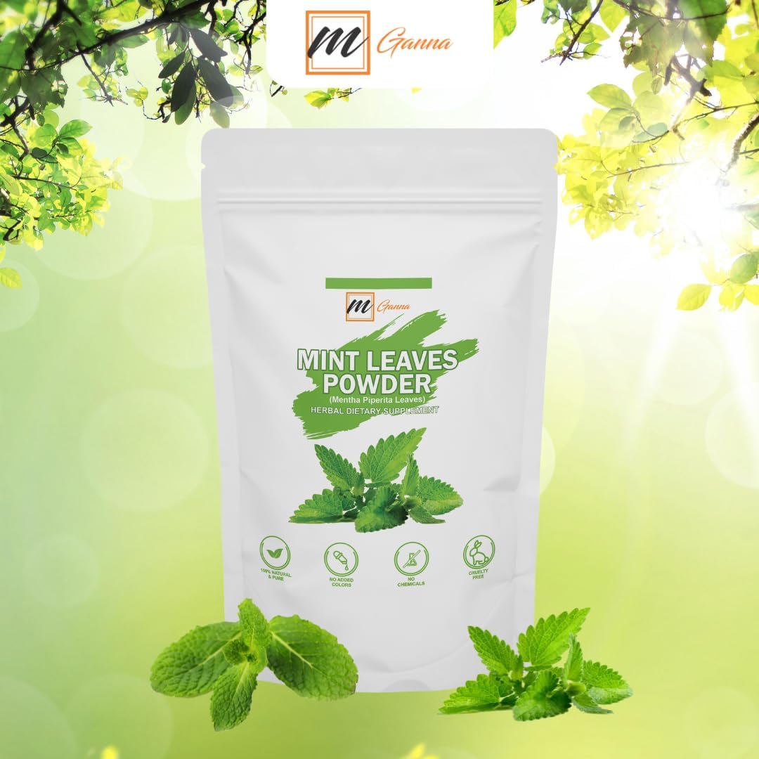 mGnna Mint Leaf Powder for Smooth Glowing Skin, Hair Care, Cosmetic Formulation and Health Care 227gm / 0.5lbs