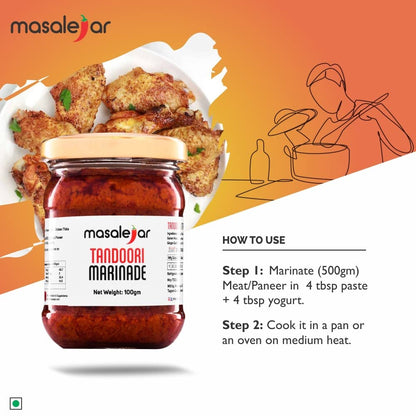 Masalejar Tandoori Marinade Masala 100g – Ready-to-Cook Veg Tikka & BBQ Spice Mix for Paneer, Mushroom, Veg Starters & Curries