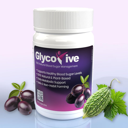 Glycovive – Blood Sugar Management Capsules | Jamun, Karela, Cinnamon, Gymnema & 7 Herbal Extracts | 100% Natural Ayurvedic | AYUSH Licensed | 60 Capsules