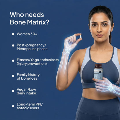 Miduty Bone Matrix – Advanced Calcium Citrate with Vitamin D3 & K2 – Chelated Magnesium, Zinc & Boron – 11-Nutrient Complete Bone Support Formula for Men & Women – 60 Veg Capsules