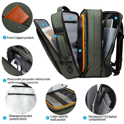 Red Lemon Titan Ultrafit Plus Bange Series 15.6-Inch Laptop Backpacks for Men and Women 45L Outdoor and Camping 3In1 Office Bags,Travelling,Backpack (with Bottle Holder), Green