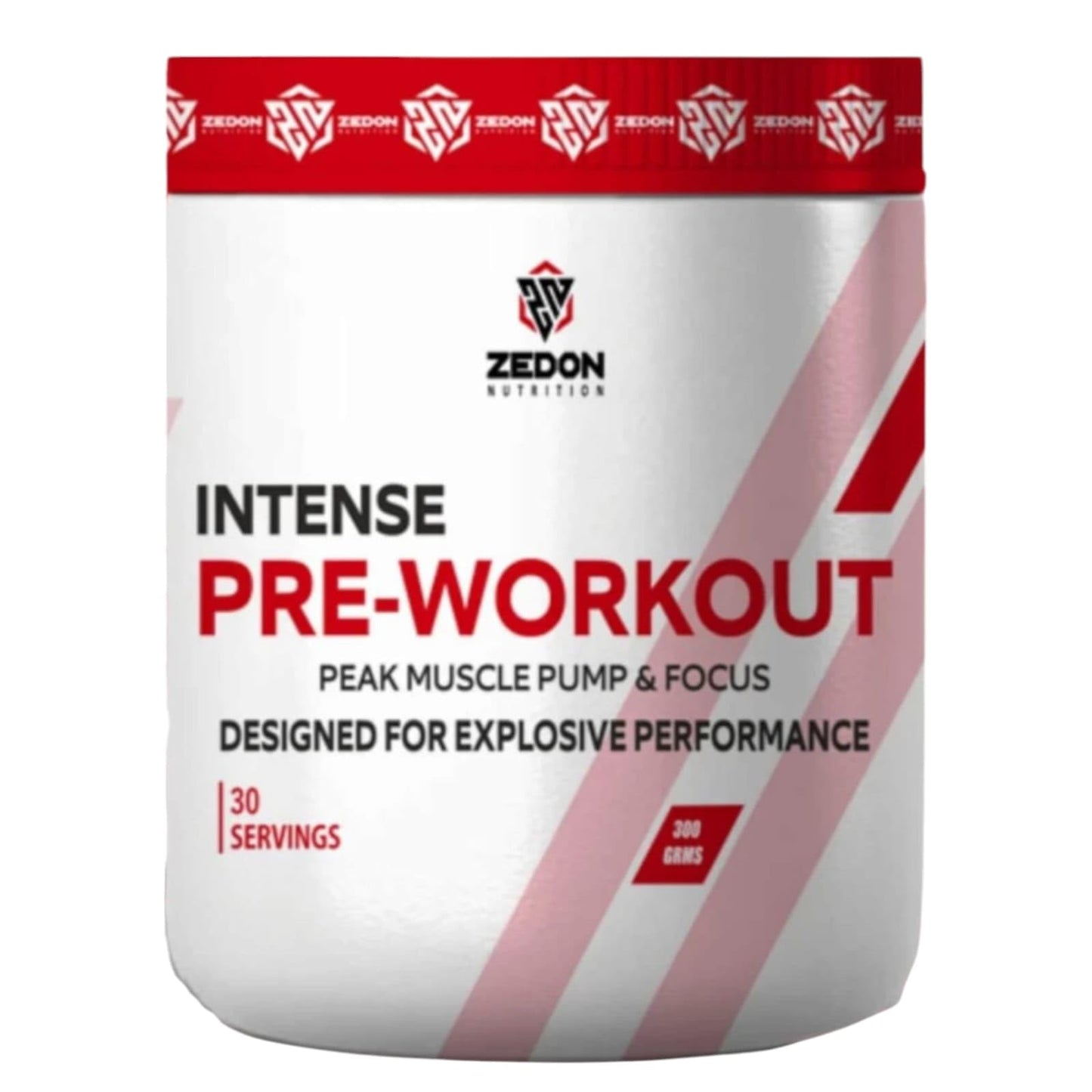Zedon Nutrition Intense Pre-Workout - Explosive Energy, Strength & Focus | Muscle Pump Formula for Men & Women | 30 Servings (Green Apple)