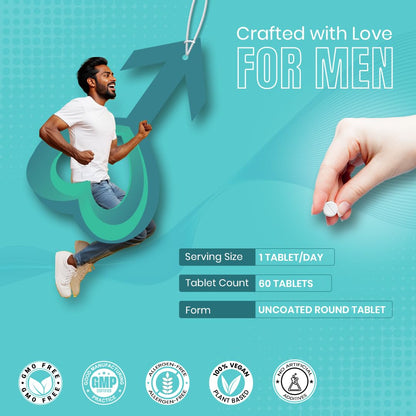 CUREFOREVER Multivitamin Tablet for Men (60 Tablets) | Multivitamin & Multimineral with 27 Key Nutrients – Vitamin C, D3, K2, B12, Biotin & Zinc | Energy, Stamina & Immunity Support
