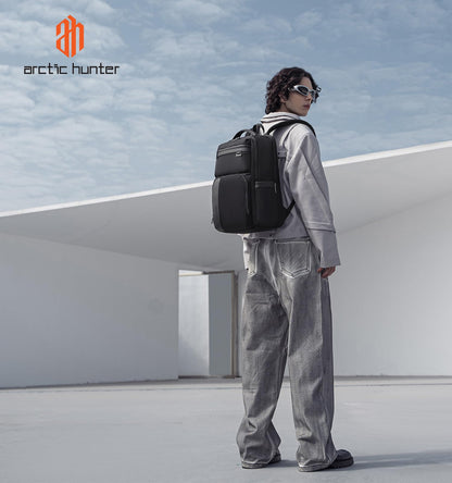 Arctic Hunter Nylon Business Backpack Shockproof 15.6" Laptop Pocket 20L Water Repellent Moltiple Pockets Smart Organizer Anti Theft Design