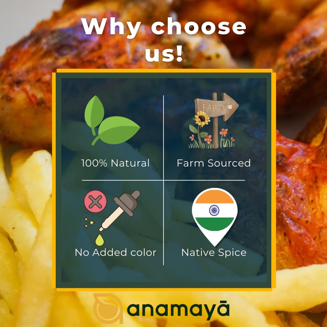 Anamaya Peri Peri Seasoning Powder 100 gms | Piri Piri Masala | Spice Level 3/5 | Pure & Natural Ingredients