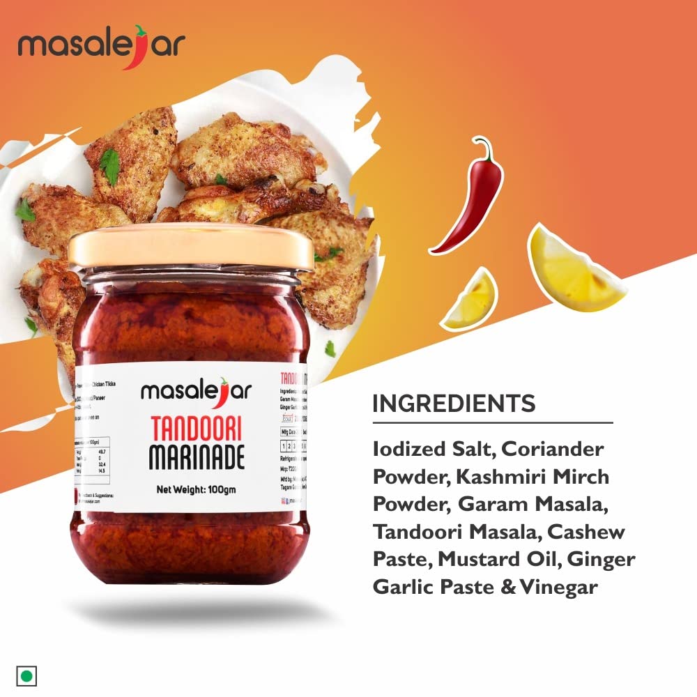 Masalejar Tandoori Marinade Masala 100g – Ready-to-Cook Veg Tikka & BBQ Spice Mix for Paneer, Mushroom, Veg Starters & Curries