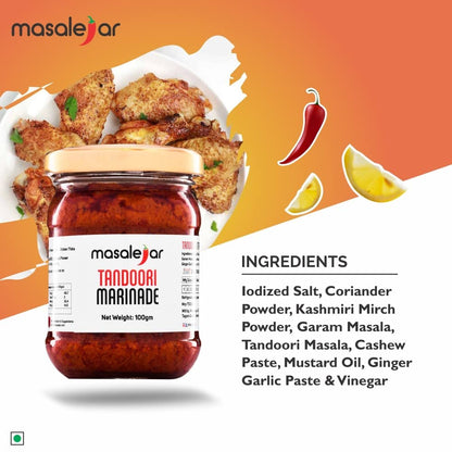 Masalejar Tandoori Marinade Masala 100g – Ready-to-Cook Veg Tikka & BBQ Spice Mix for Paneer, Mushroom, Veg Starters & Curries
