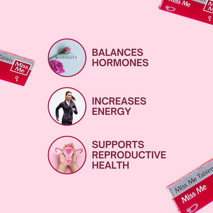 Miss Me Ayurvedic Tablets for Female Wellness | Hormonal Balance, Vitality & Intimate Health | 6 Tablets per Strip | Lab Tested, Chemical-Free, Natural Support for Women’s Health